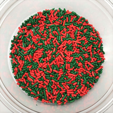 Christmas Mix Sprinkles Green Red Jimmies Topping 1 pound colored sprinkles