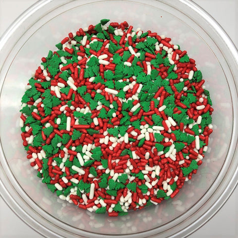 Christmas Tree and Sprinkle Mix Bakery Topping 8 ounces