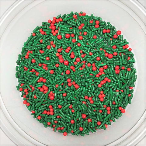 Christmas Holly Berry Mix Holly Jolly Sprinkles Bakery Topping 1 pound