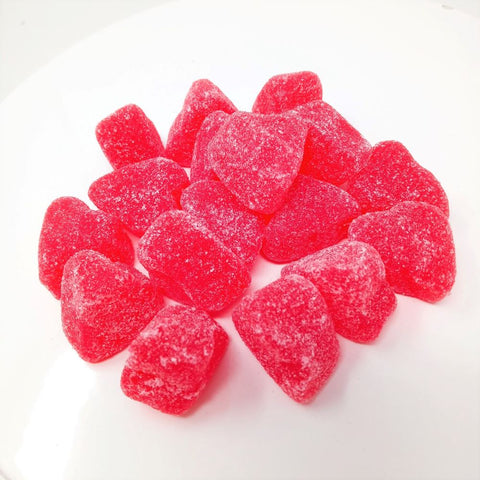Cherry Jelly Hearts, Jelly Candy, Bulk Sugar-Coated Cherry Hearts, Valentine's Day Candy Hearts