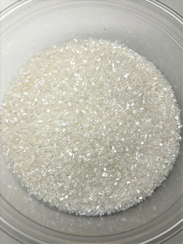 Sugar Crystalz White Diamonds Crystals   Bakery Topping Sprinkles 8 ounces