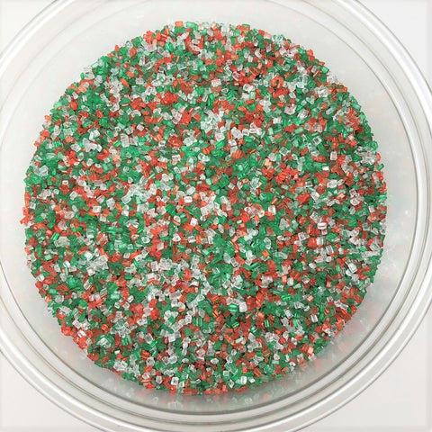 Christmas Gourmet Sugar Jingle Mix Red Green White Topping Sprinkles 8 ounces