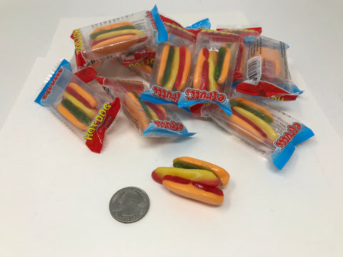 Gummi Mini Hot Dog Candy Wrapped 1 pound Mini Gummy Hotdogs