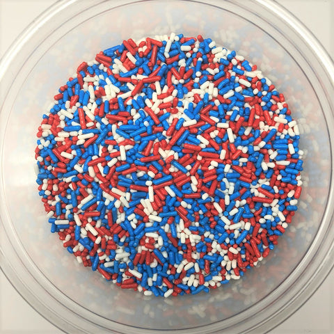 Patriotic All American Sprinkles Red White Blue Bakery Topping