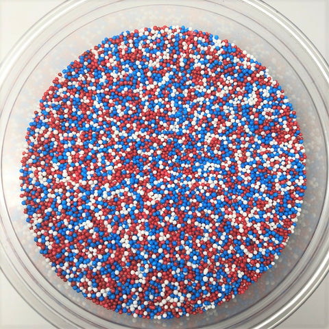 Patriotic Nonpareils Red White Blue All American Topping Sprinkles