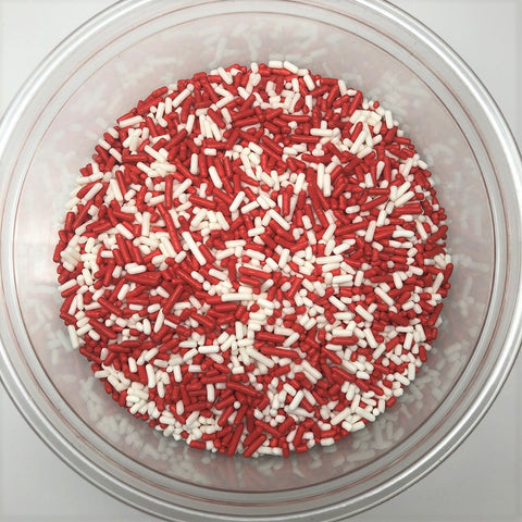 Valentine Sprinkles Red White Jimmies Bakery Topping